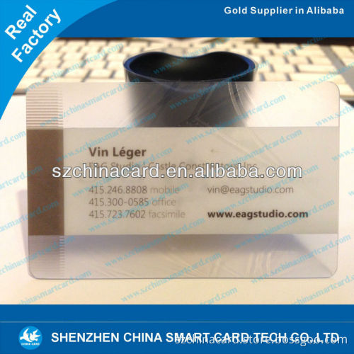 Factory Supply Transparent PVC Plastic business card shenzhen